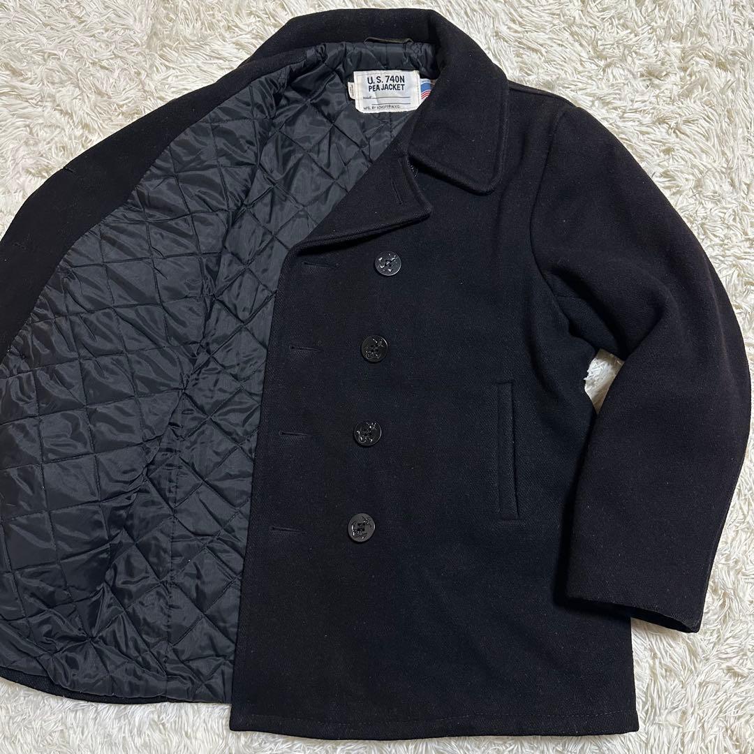 美品 大きいサイズ 42 SCHOTT Pコート XL 740N USA製 黒