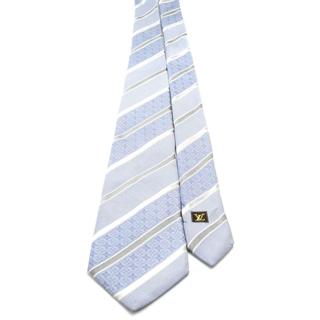 ✨新品未使用品✨　LOUIS VUITTON ネクタイ　モノグラム　ストライプ