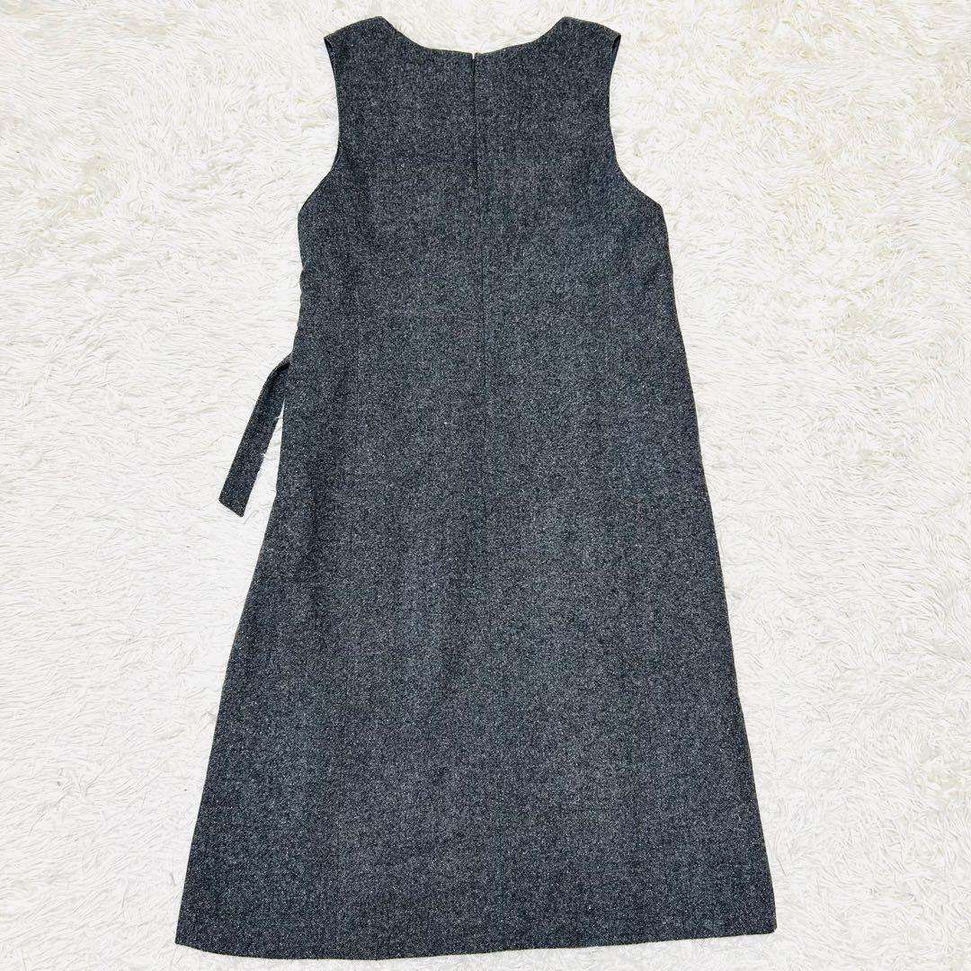 J.PRESS シルクネップ ツイードジャンパースカート グレー大きいサイズXL