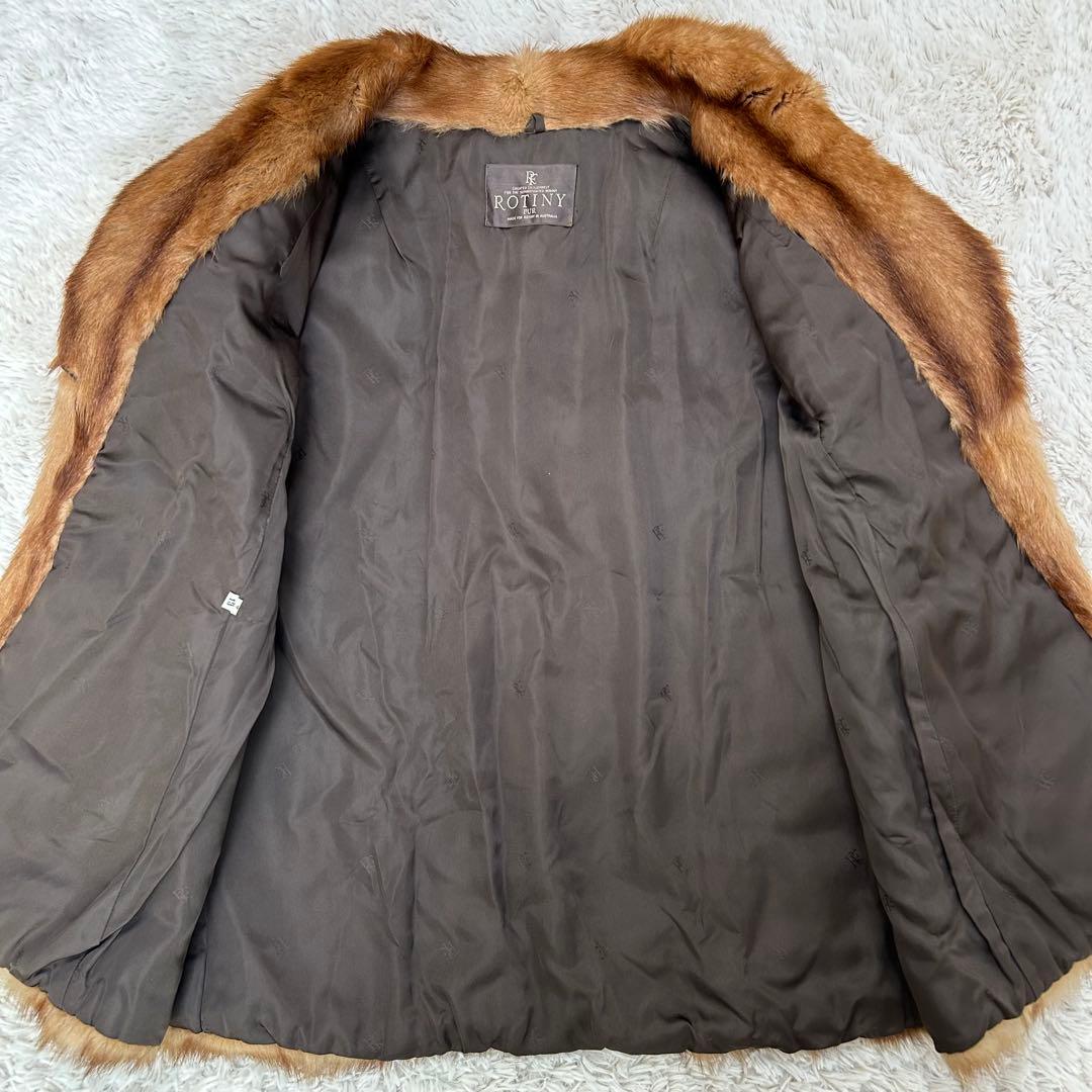 【美品】ROTINY ミンクファーコート オーストラリア製 ブラウン 毛皮 13