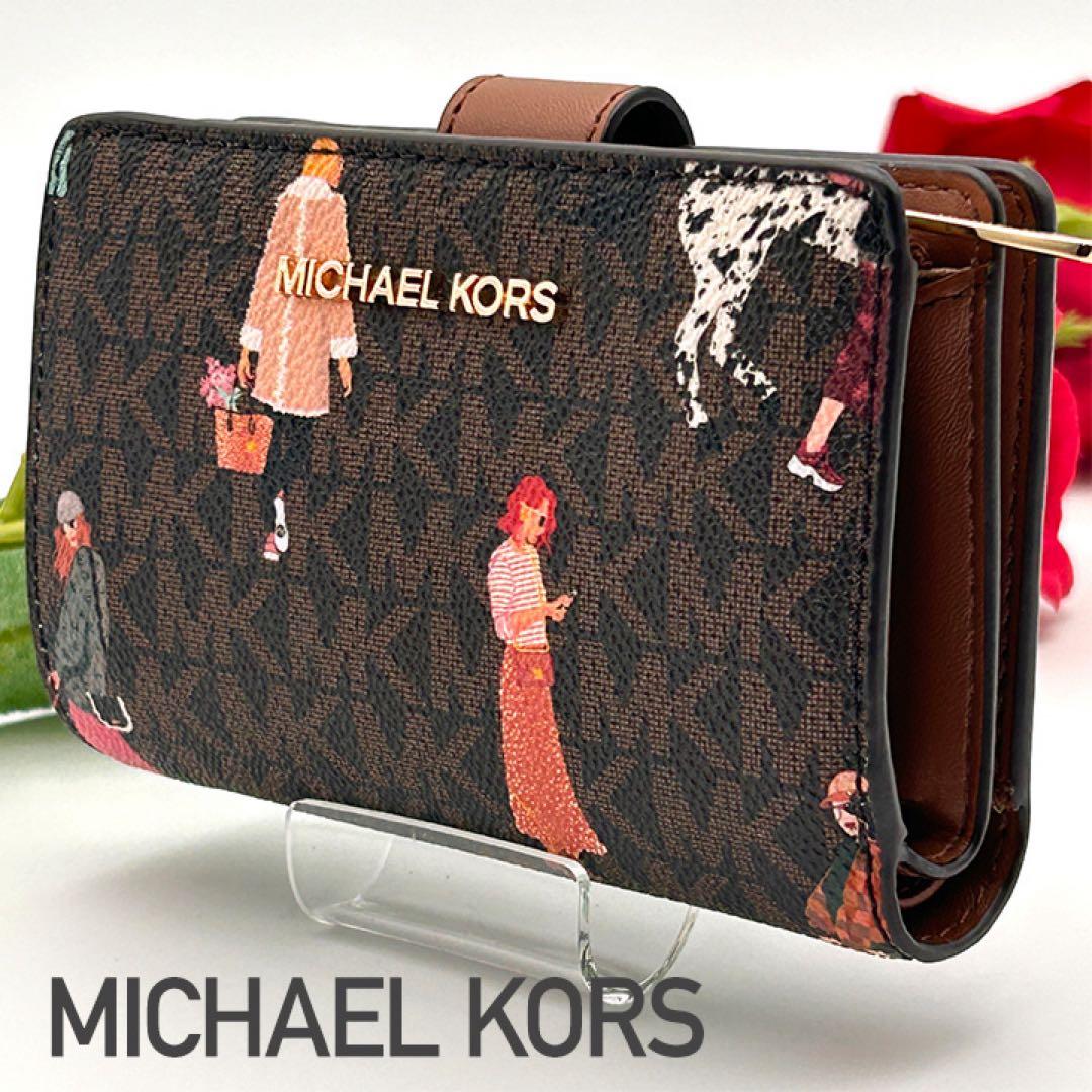 MICHAEL KORS マイケルコース 二つ折り財布 イラスト 美品 希少性大