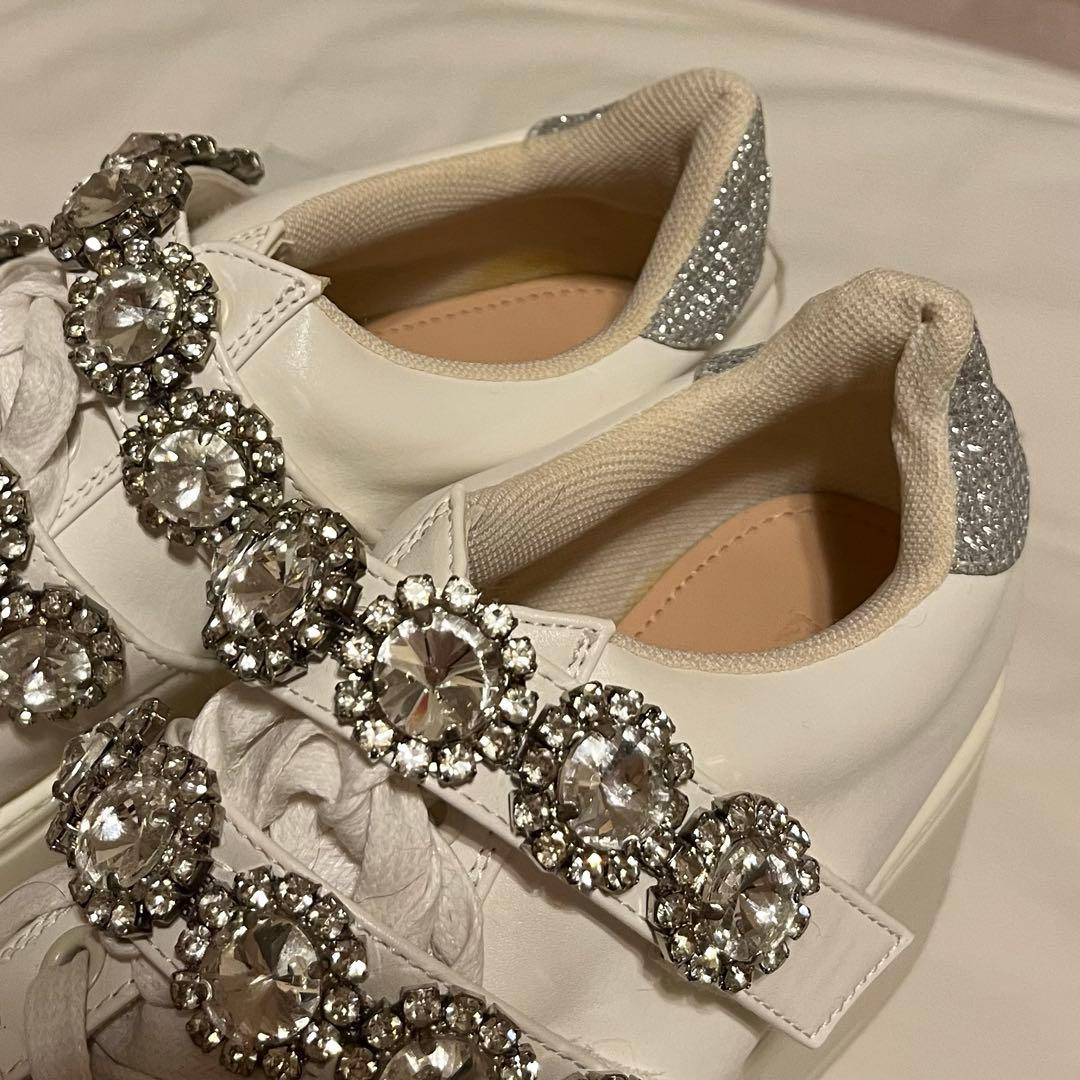 michellMacaron ミシェルマカロン 厚底ビジュースニーカー Sサイズ