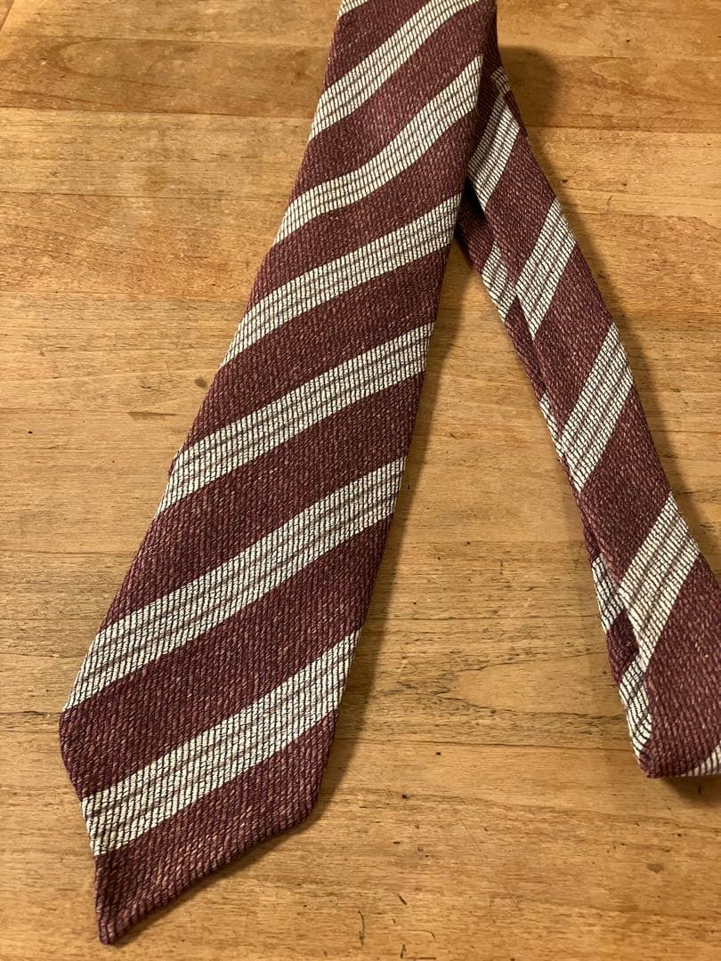 未使用　tie your tie レジメンタルネクタイ　シルク100%