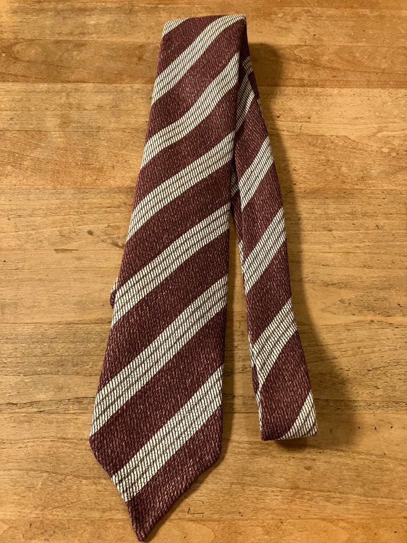 未使用　tie your tie レジメンタルネクタイ　シルク100%