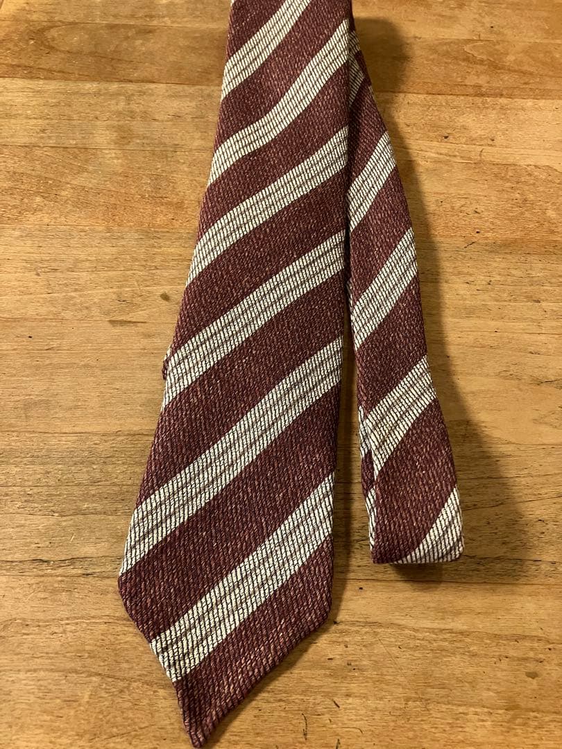 未使用　tie your tie レジメンタルネクタイ　シルク100%
