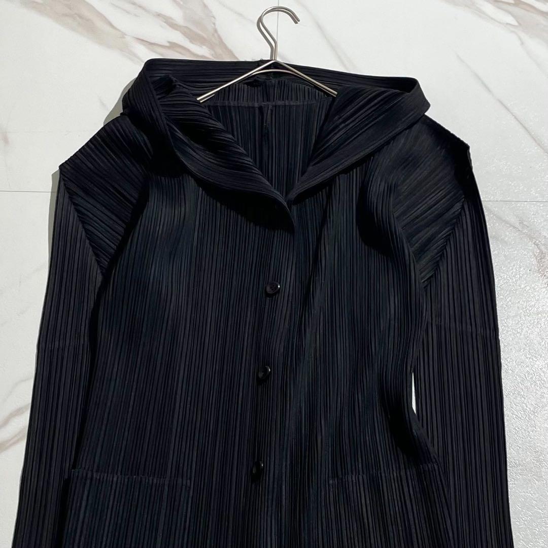 ジャケット・アウター PLEATS PLEASE long Hooded coat Black 3