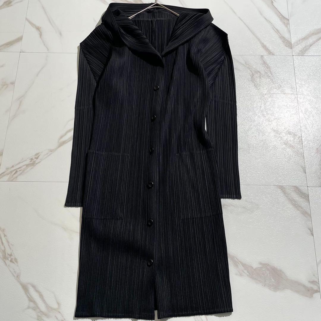 ジャケット・アウター PLEATS PLEASE long Hooded coat Black 3
