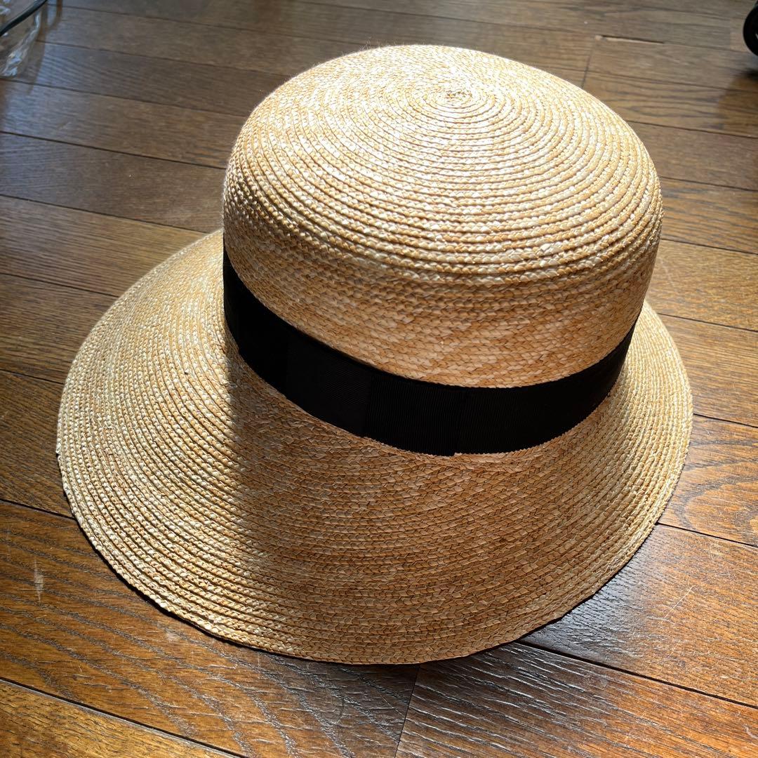 田中帽子店 ステラ 麦わら つば長女優帽 （一度のみ使用）