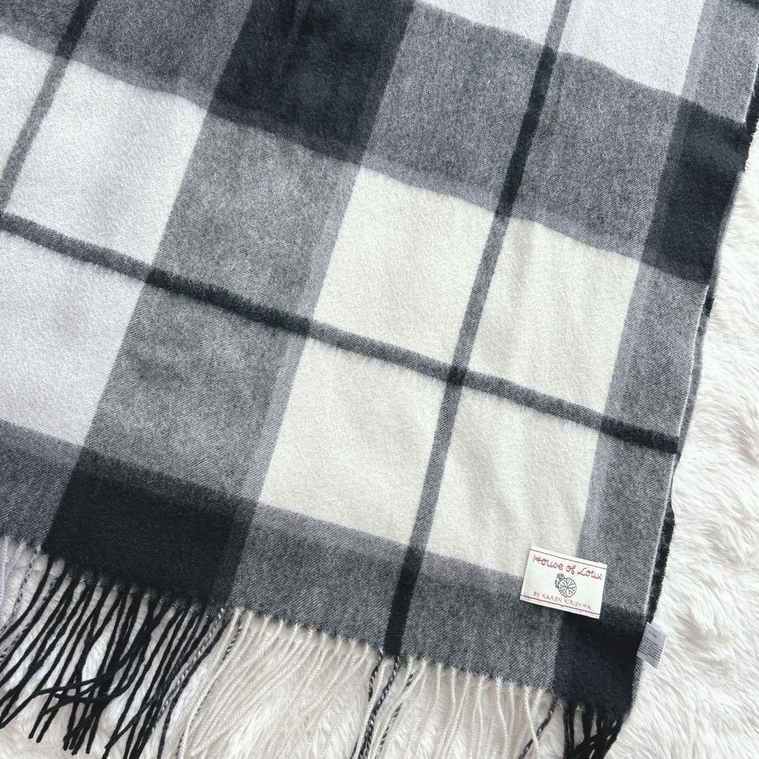 ハウスオブロータス★大判マフラー　ストール　カシミヤ100% ユニセックス　黒