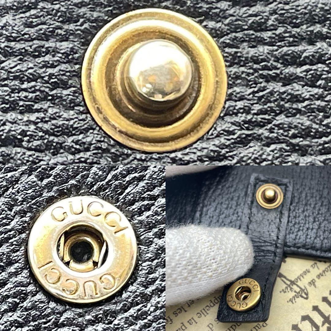 グッチ キーケース 鍵 GGマーモント 革 黒 6連 FP401