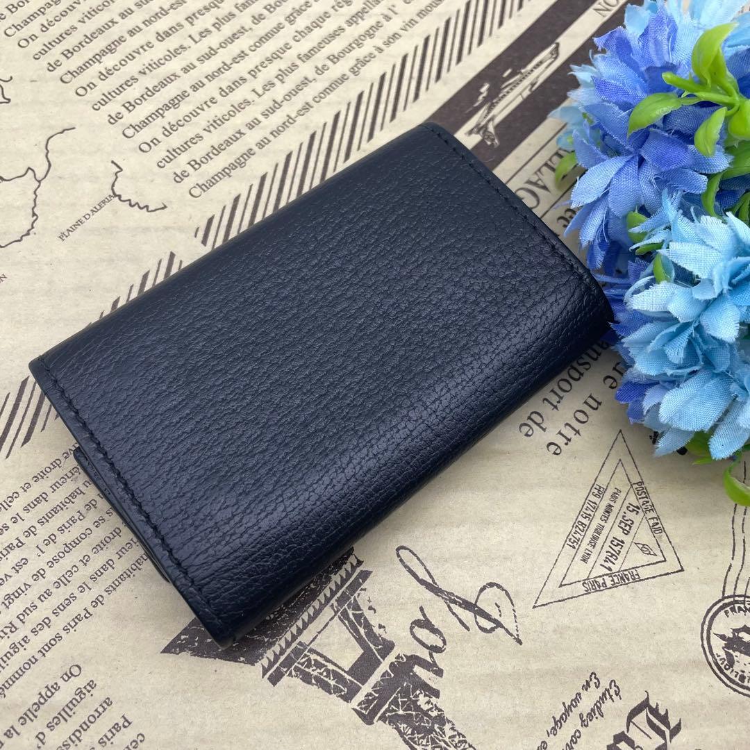 グッチ キーケース 鍵 GGマーモント 革 黒 6連 FP401