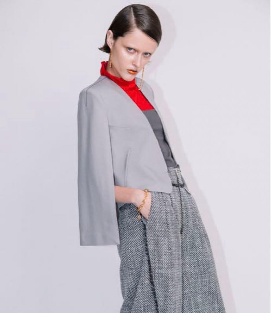 ヤマダヤ　AULA AILA ポンチョジャケット　ノーカラージャケット