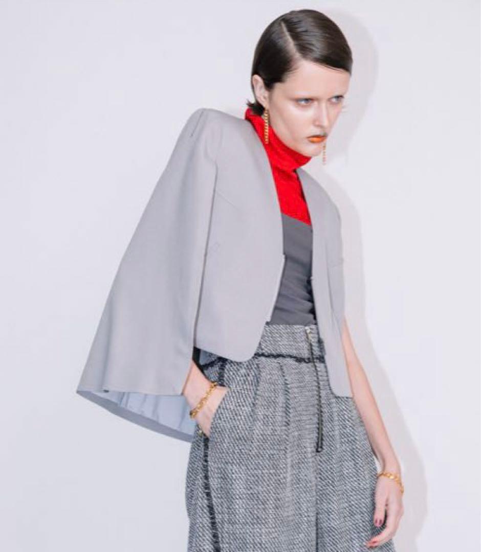 ヤマダヤ　AULA AILA ポンチョジャケット　ノーカラージャケット