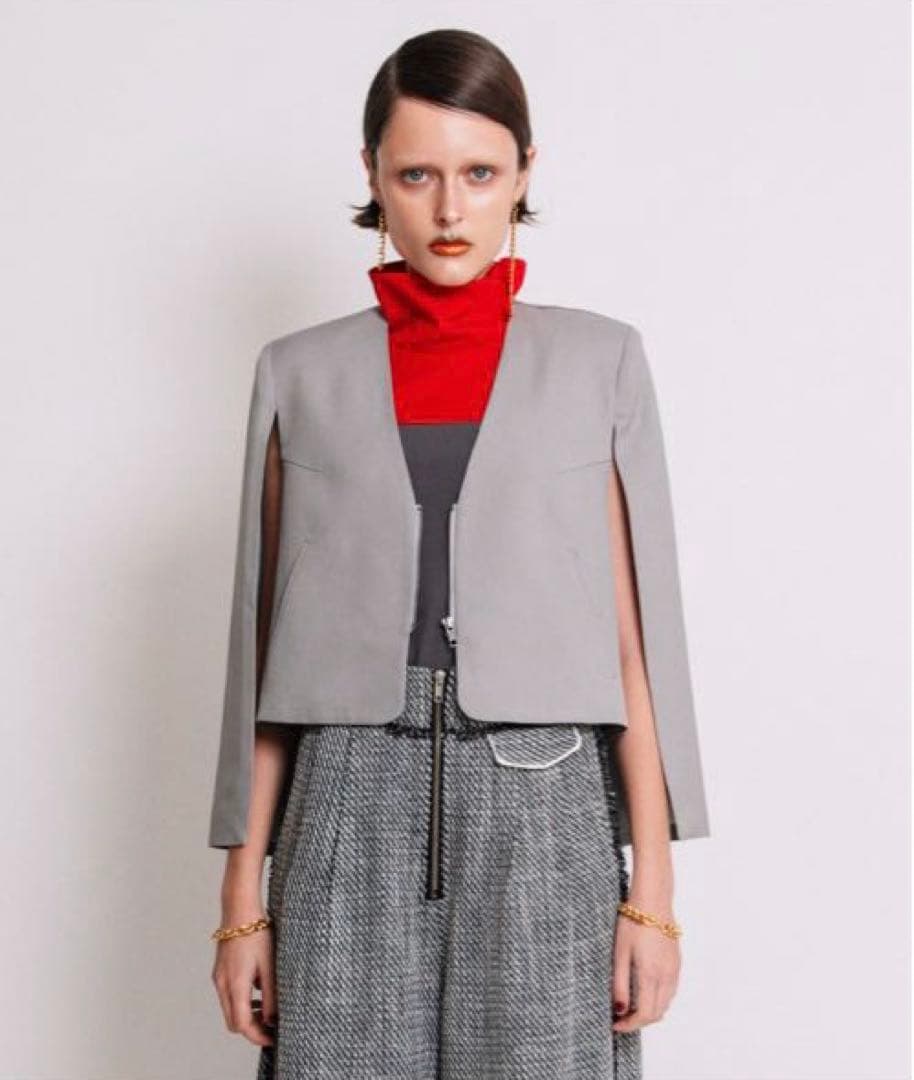 ヤマダヤ　AULA AILA ポンチョジャケット　ノーカラージャケット