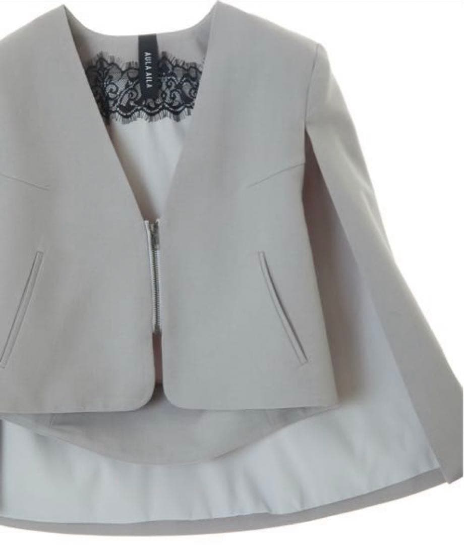 ヤマダヤ　AULA AILA ポンチョジャケット　ノーカラージャケット