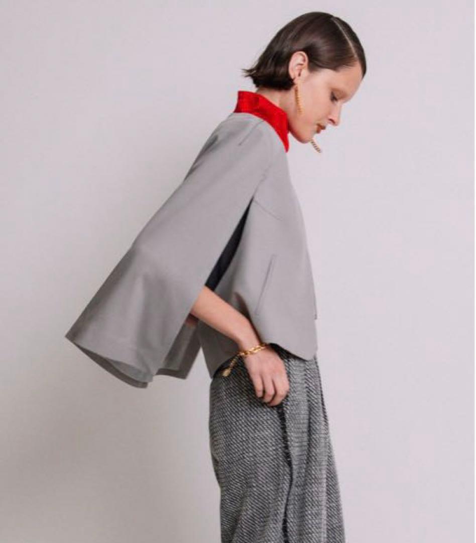 ヤマダヤ　AULA AILA ポンチョジャケット　ノーカラージャケット