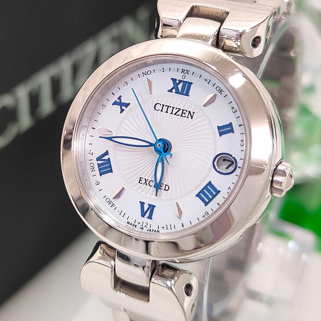 EXCEED シチズン ES9420-58A エコドライブ チタン 白蝶貝