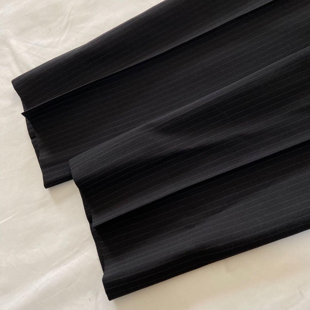 ジョンピアース 3ピース スーツセットアップ ストライプ ベスト 黒 Y4