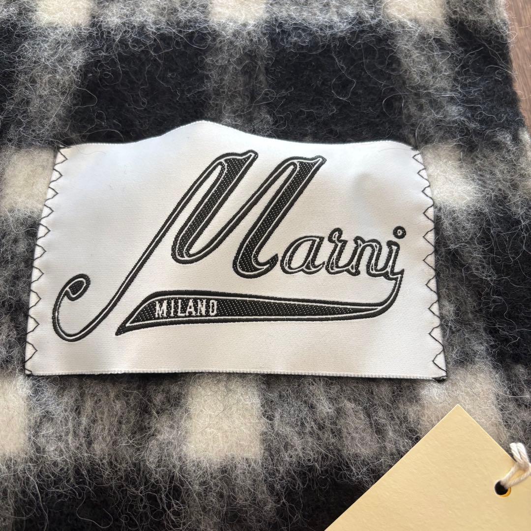 MARNI マルニ　チェックアルパカロゴマフラー　SCZC0047Q0