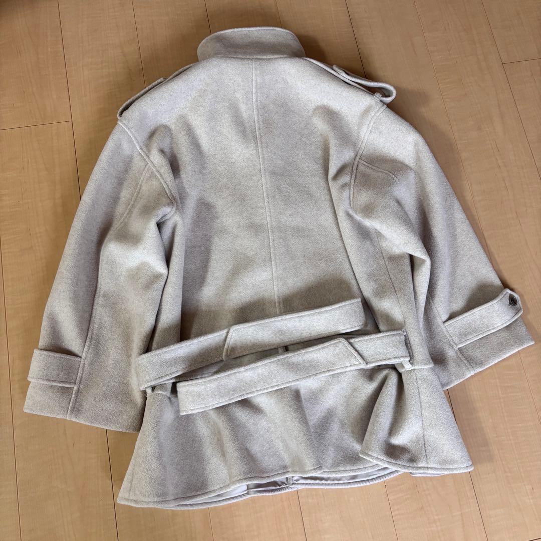 ドロップショルダージャケットコート ダーリッチ アイボリー FL