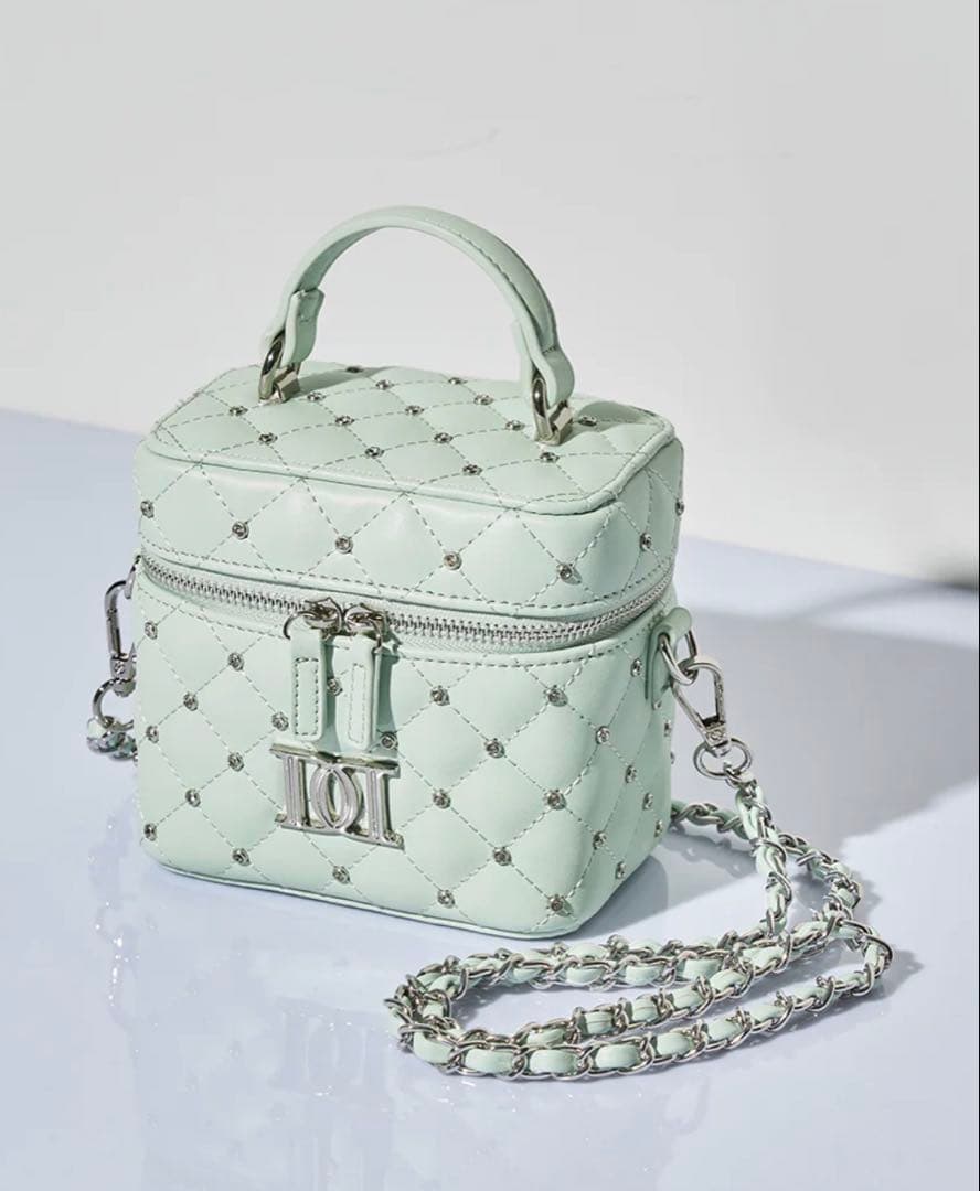 Darich ダーリッチ キルティングビジュースクエアミニバッグ ミント