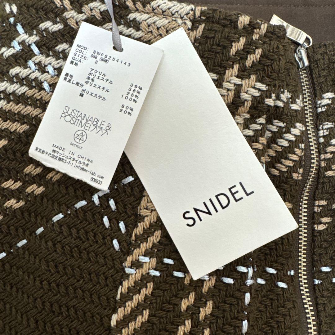 SNIDEL Sustainableロービングチェックミニスカート 0サイズ