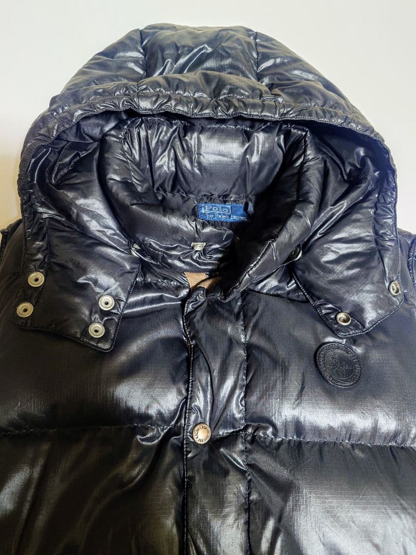 POLO ラルフローレン　メンズ　ブラック　ダウンベスト　XL　ヴィンテージ