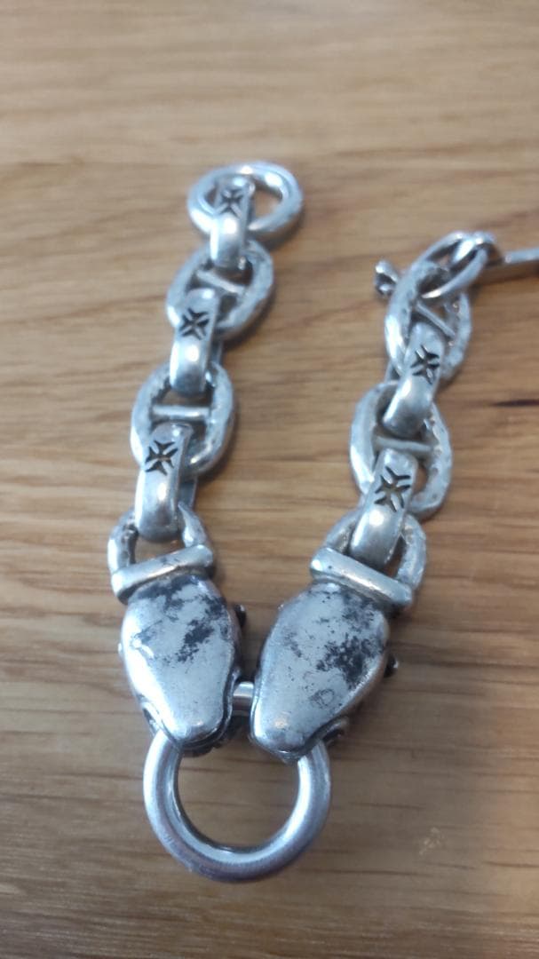 シルバーアクセサリー3点セット、ウォレットチェーン、ブレスレット、リング