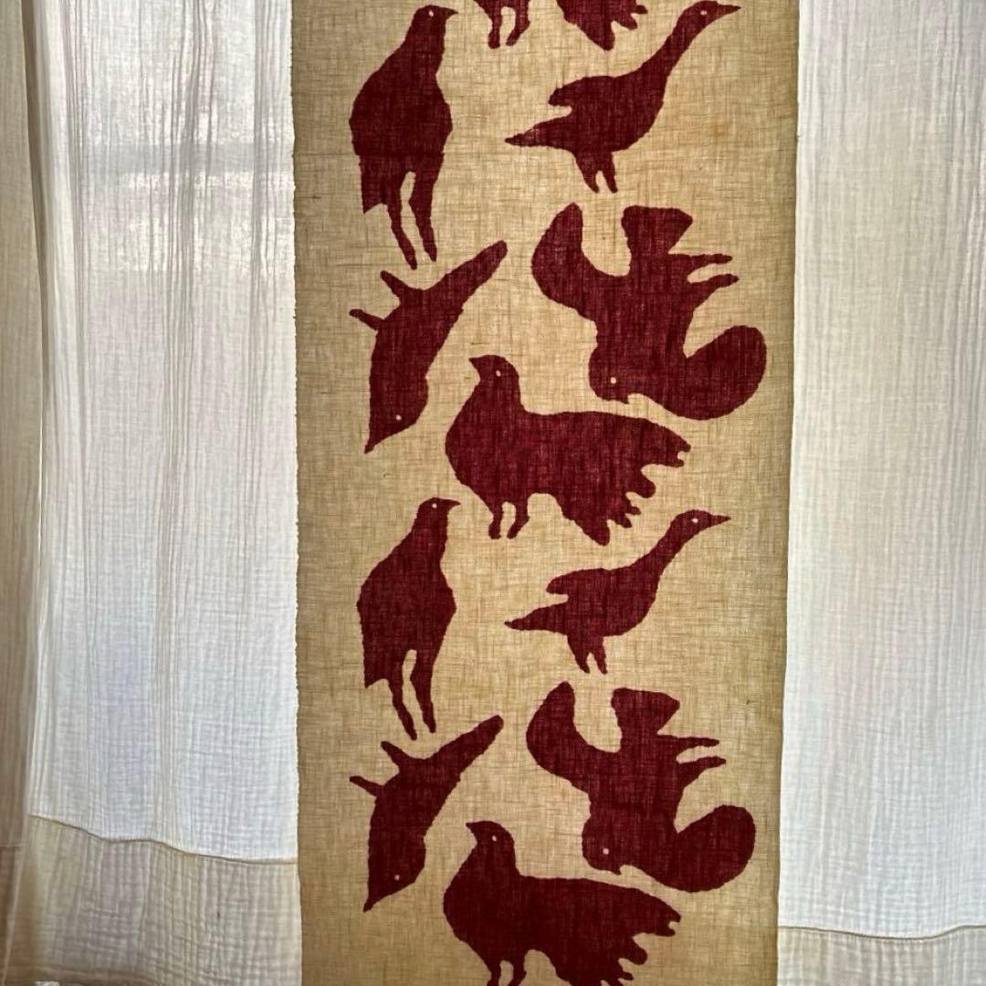 柚木沙弥郎　型染布　鳥　専用