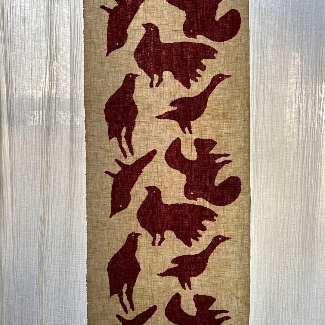 柚木沙弥郎　型染布　鳥　専用