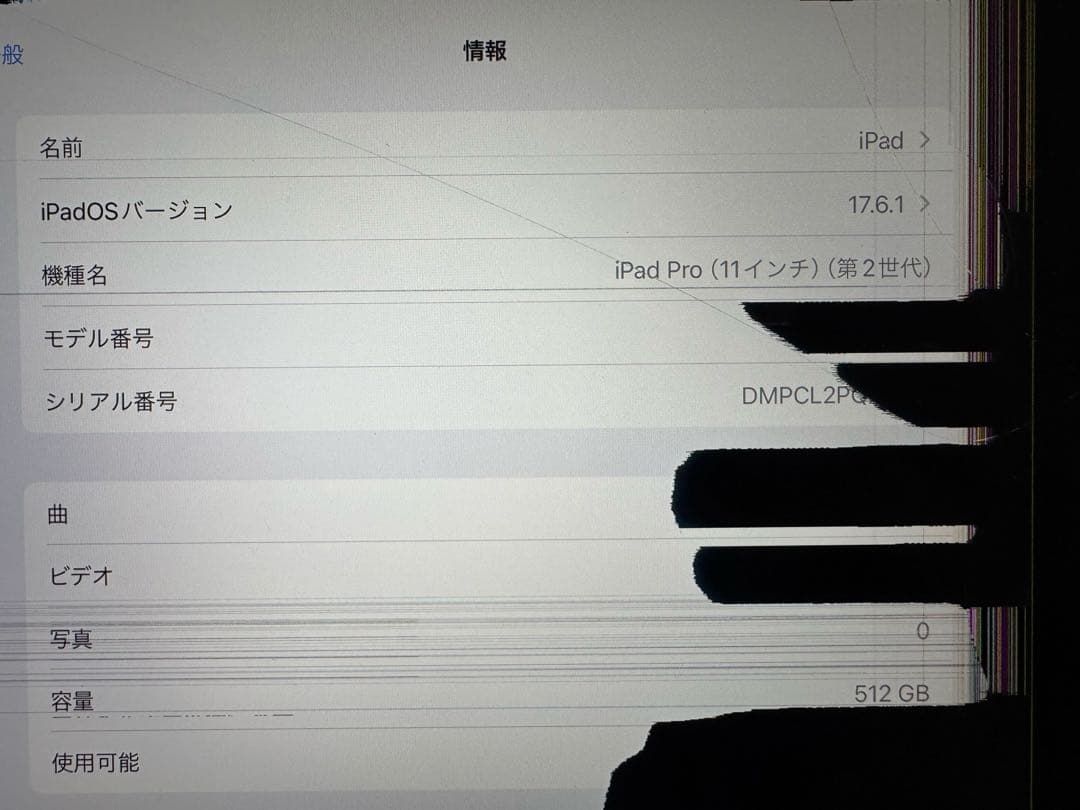 【ジャンク品】iPad Pro (11インチ) 第2世代 512GB