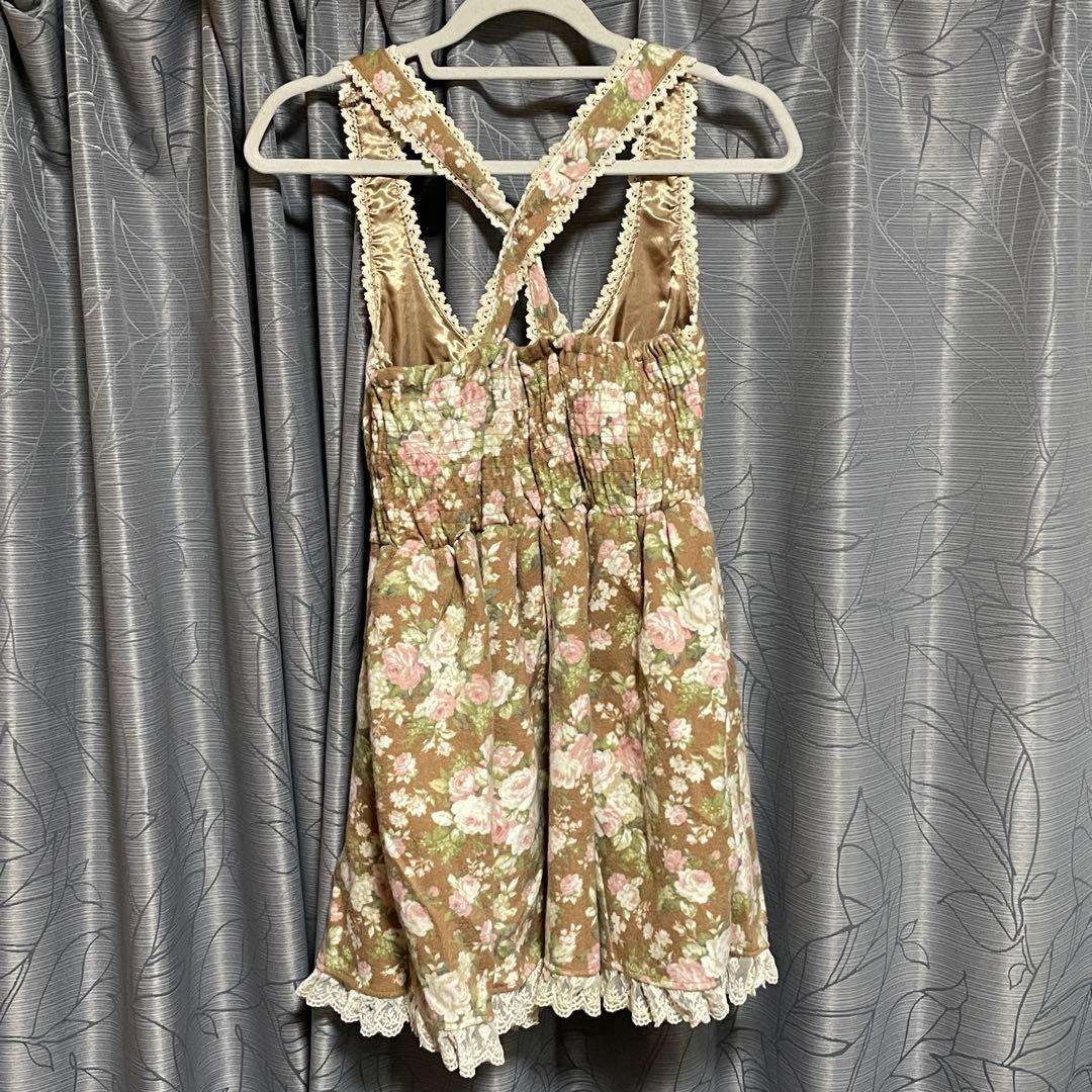 LIZ LISA 花柄 ジャンスカワンピース ピンクベージュ 入手困難