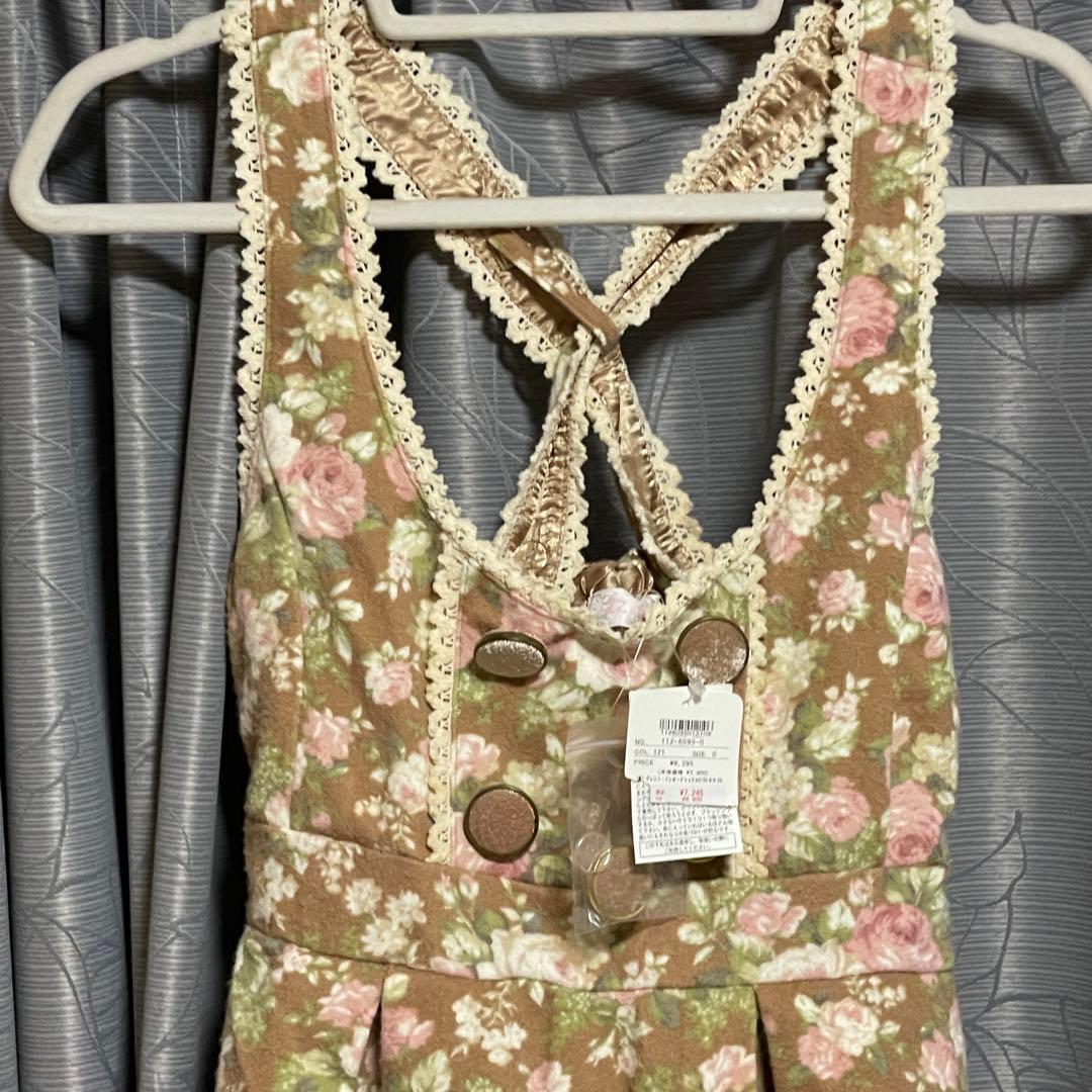 LIZ LISA 花柄 ジャンスカワンピース ピンクベージュ 入手困難