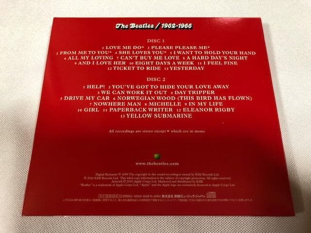 ビートルズ 赤盤 1962-1966 ベスト CD 名盤 美品 d506y59