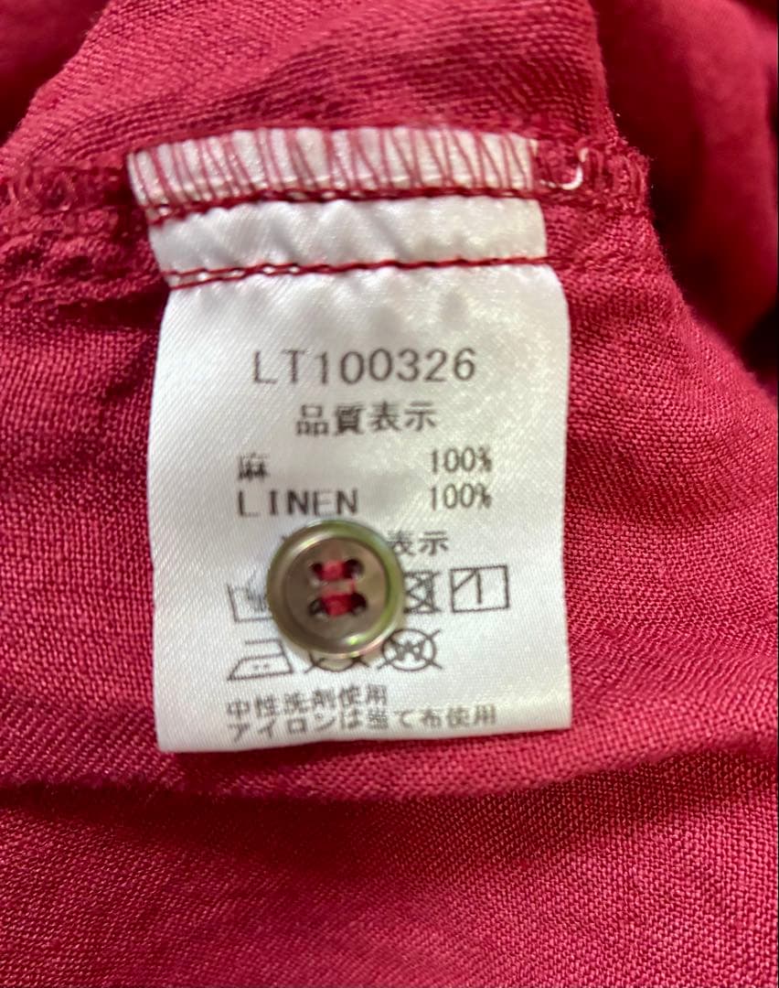 iCHi Antiquites(イチアンティークス)リネンワンピース　レッド