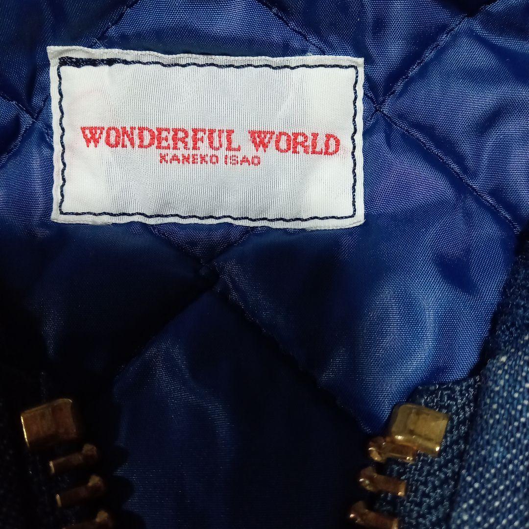 茉*華様 ワンダフルワールド デニムブルゾン キルティング リブ たんぽぽ刺繍