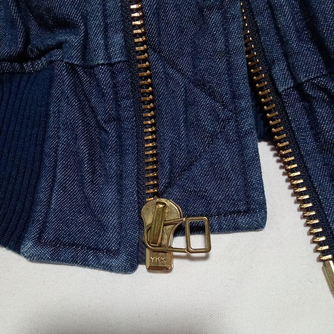 茉*華様 ワンダフルワールド デニムブルゾン キルティング リブ たんぽぽ刺繍