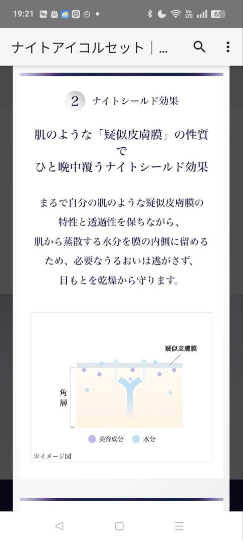 リバイタルナイトアイコルセット　目元パック