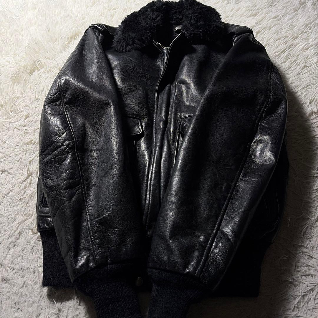 【米国製】schott フライトジャケット　 G-1 184SM ブラック　38