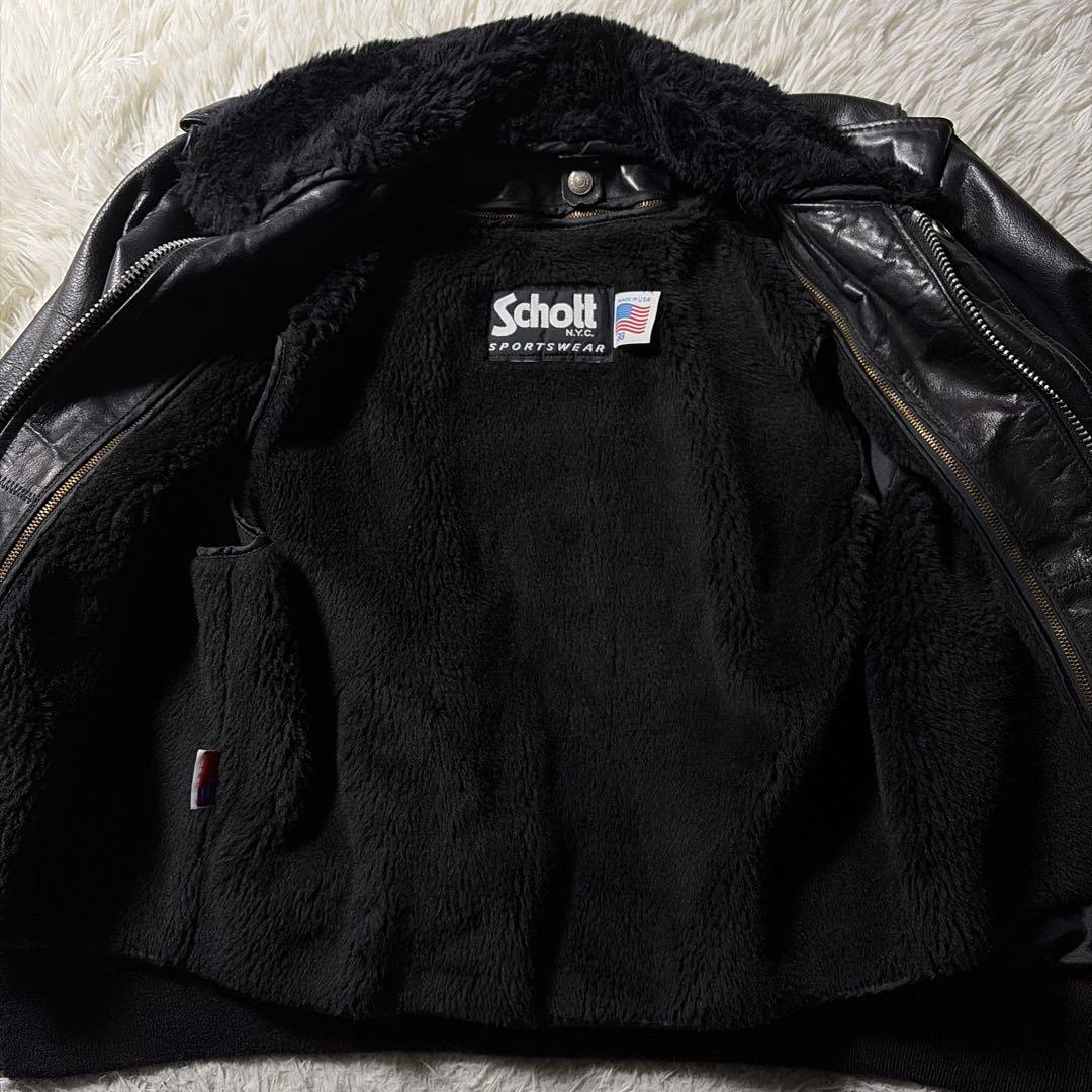 【米国製】schott フライトジャケット　 G-1 184SM ブラック　38