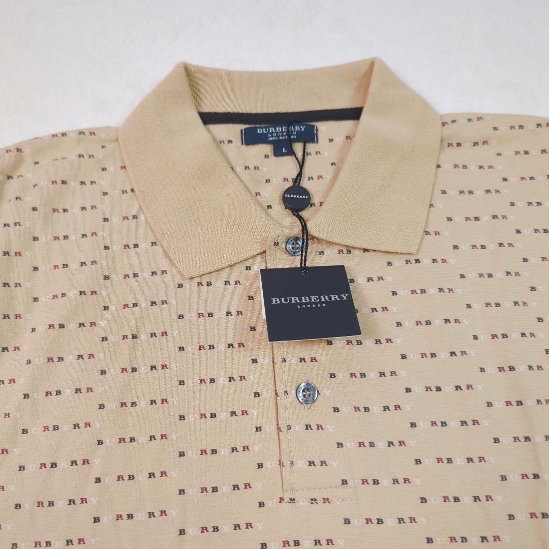 新品 タグ付き バーバリーロンドン 総柄 ポロシャツ コットン100%　L