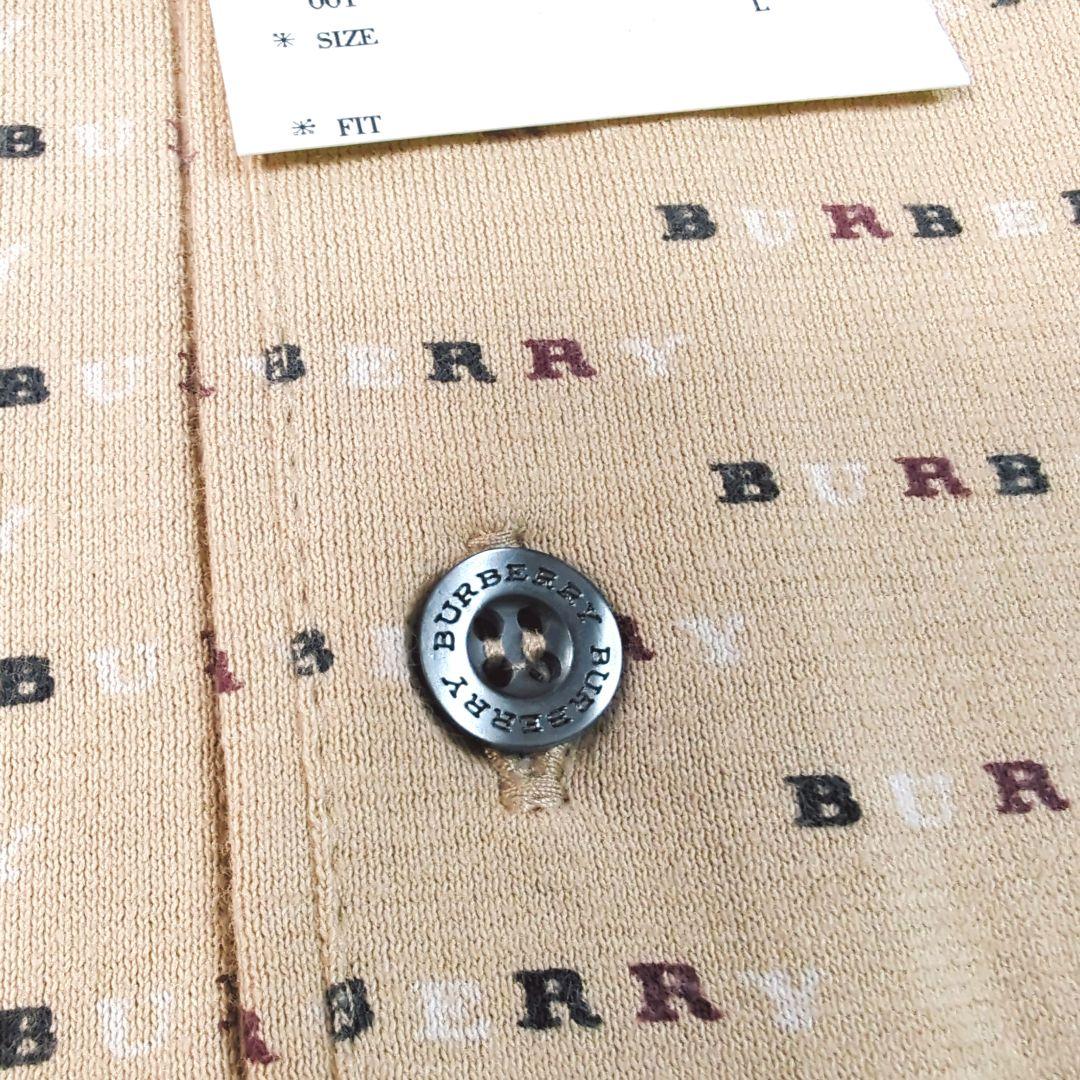 新品 タグ付き バーバリーロンドン 総柄 ポロシャツ コットン100%　L