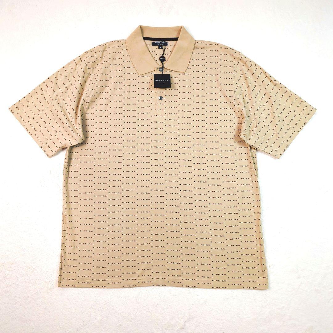 新品 タグ付き バーバリーロンドン 総柄 ポロシャツ コットン100%　L