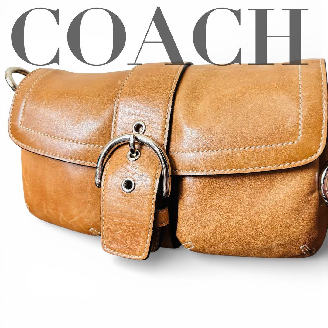 希少 COACH Soho Leather Bag 3683 Y2K brown