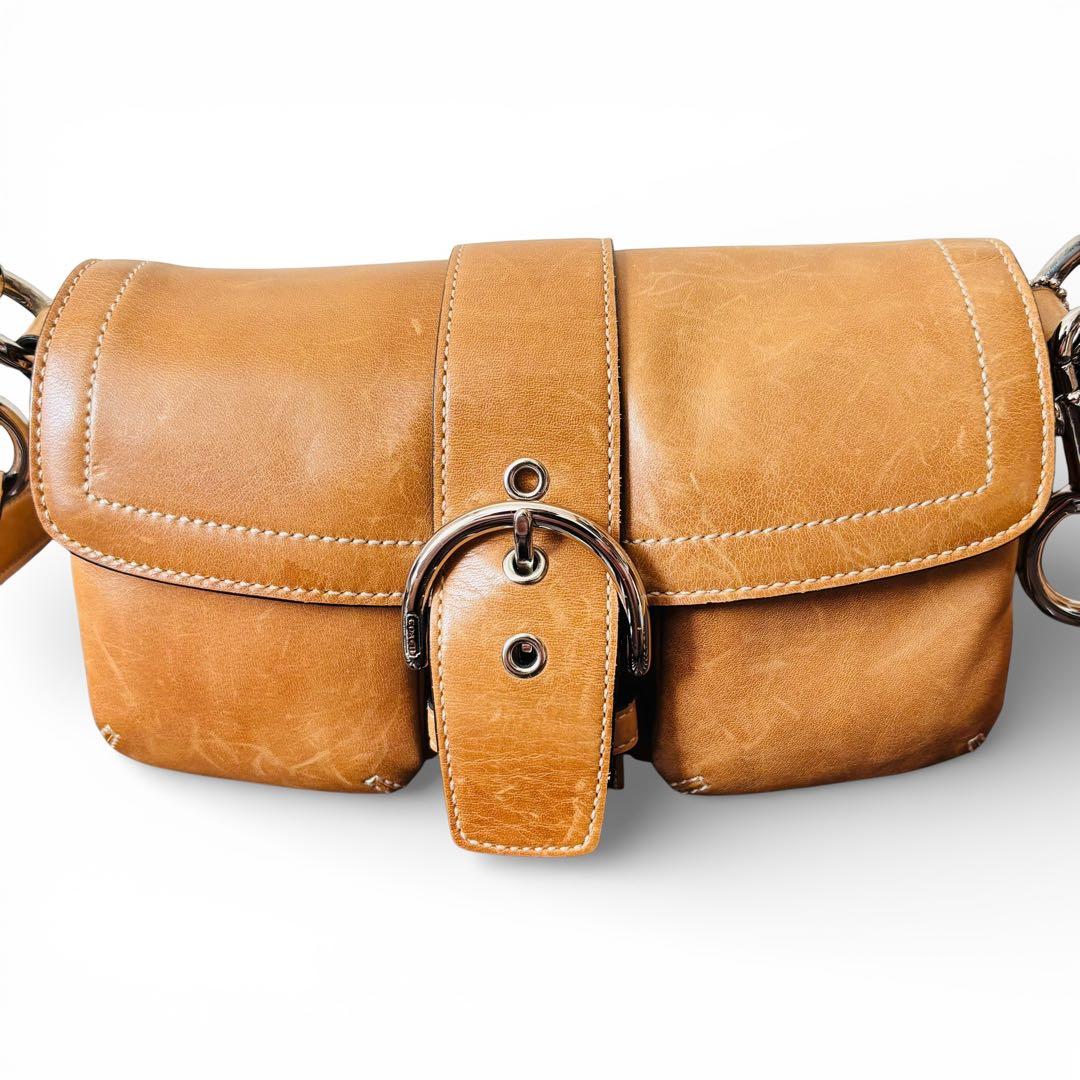 希少 COACH Soho Leather Bag 3683 Y2K brown