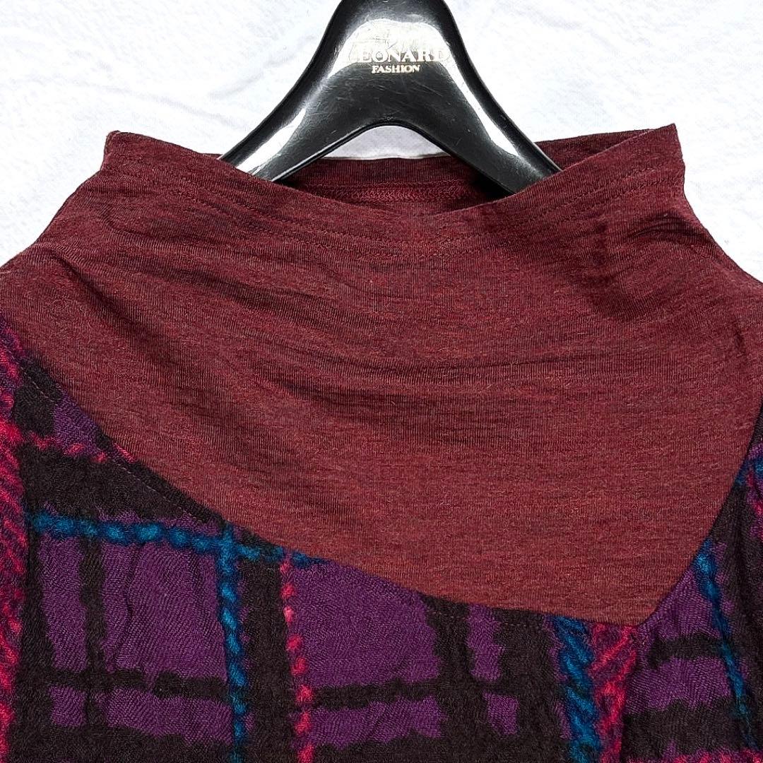 ✨美品✨慈雨　センソユニコ　チュニック　異素材切替　変形　ハイネック　ウール