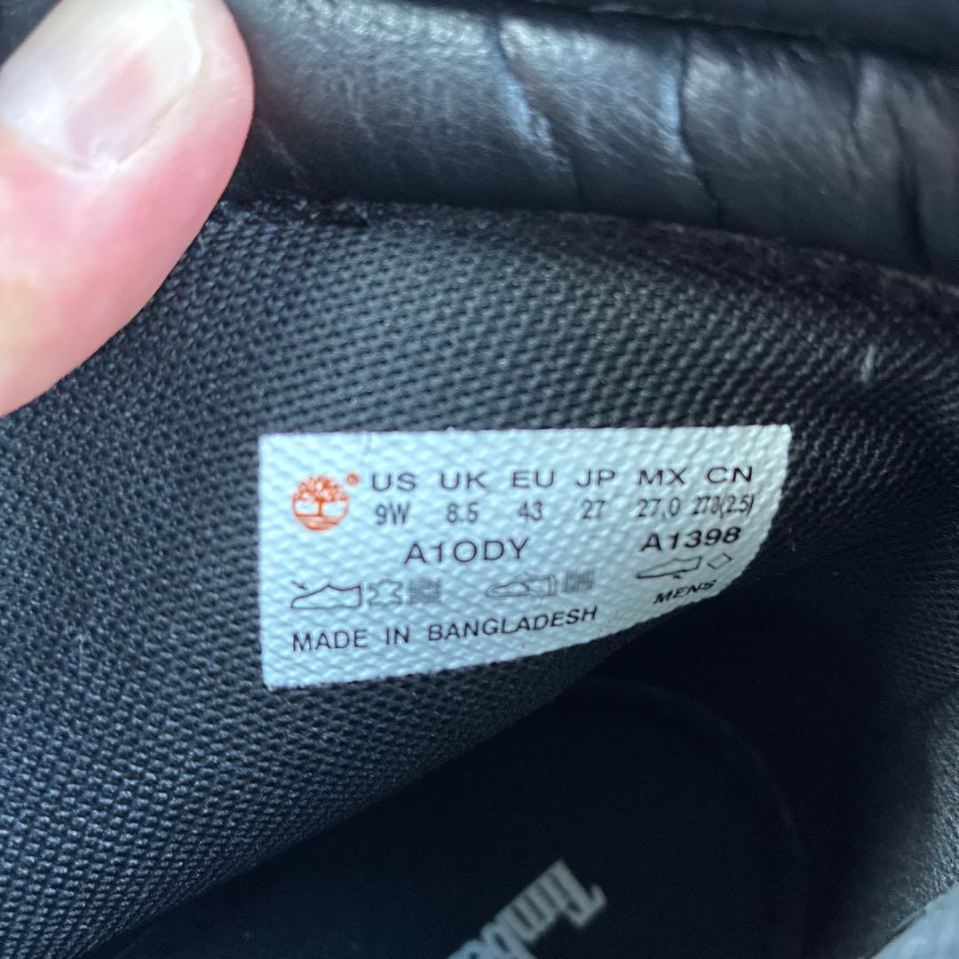 Timberland 黒 ハイカットブーツ 9W