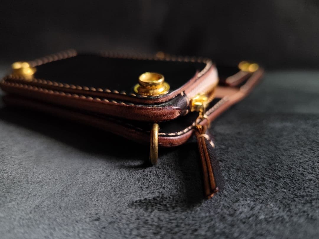 HORWEENクロムエクセル ショートトラッカーウォレット　ブラック　⑮