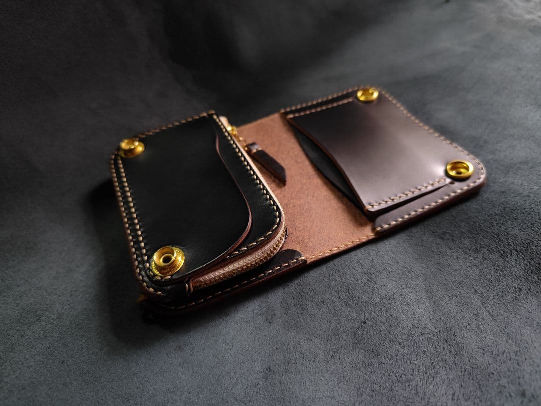 HORWEENクロムエクセル ショートトラッカーウォレット　ブラック　⑮