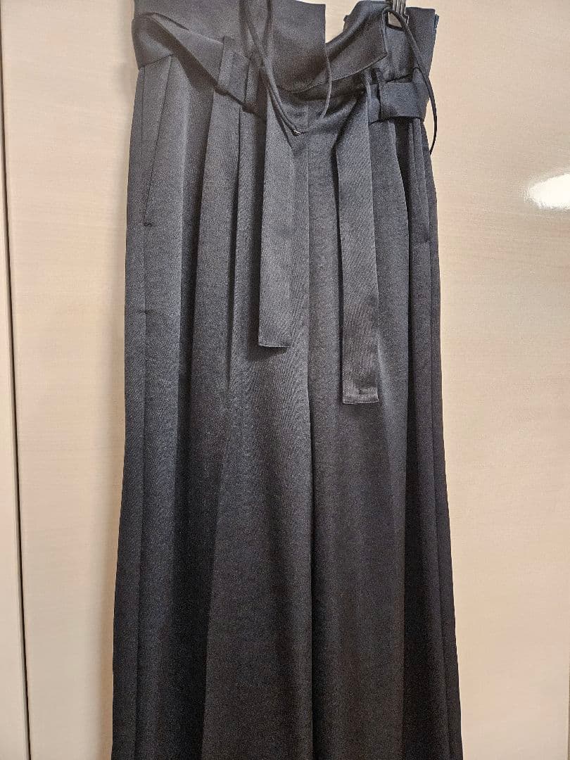 美品roughlow satin wide salopette navy